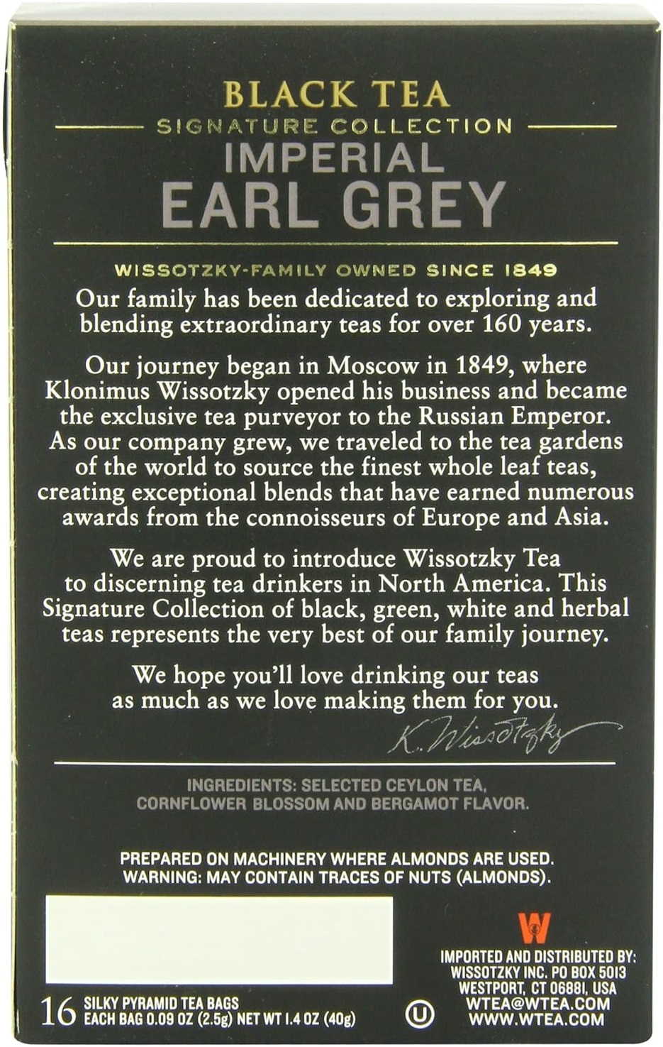 Чай чёрный Wissotzky Tea Imperial Earl Grey с ароматом бергамота 16 шт фото 3