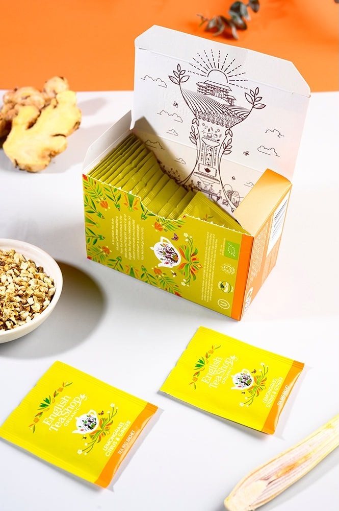 Чай трав'яний English Tea Shop лемонграс-імбир-цитрус органічний 20 штфото