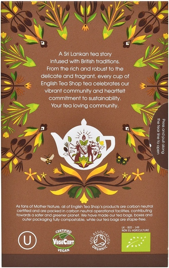 Чай трав'яний English Tea Shop какао-ройбуш-ваніль органічний 20 штфото