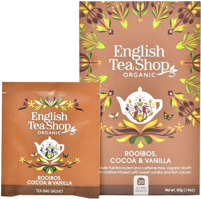 Чай трав'яний English Tea Shop какао-ройбуш-ваніль органічний 20 штфото