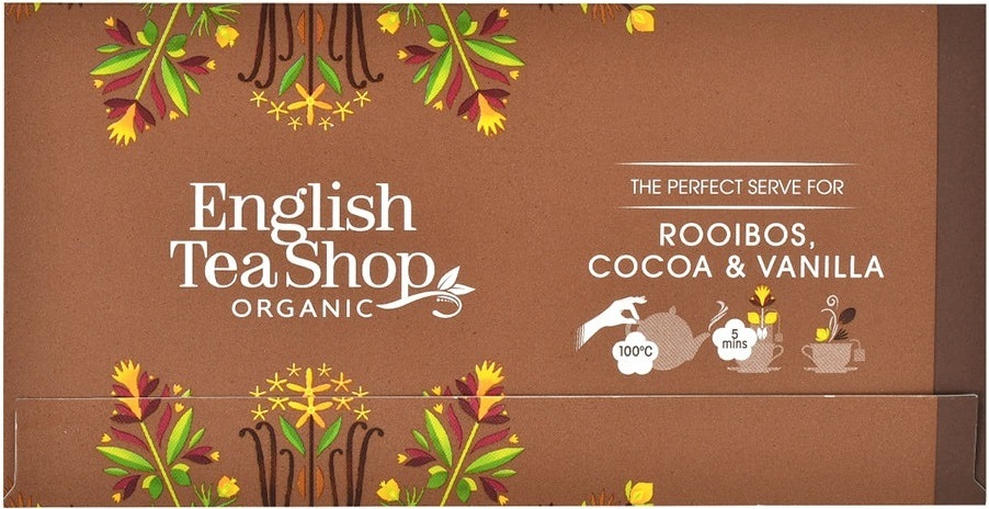 Чай трав'яний English Tea Shop какао-ройбуш-ваніль органічний 20 штфото