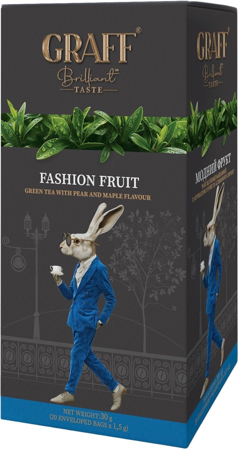 Чай зелёный Graff Модный фрукт 20 шт фото 2