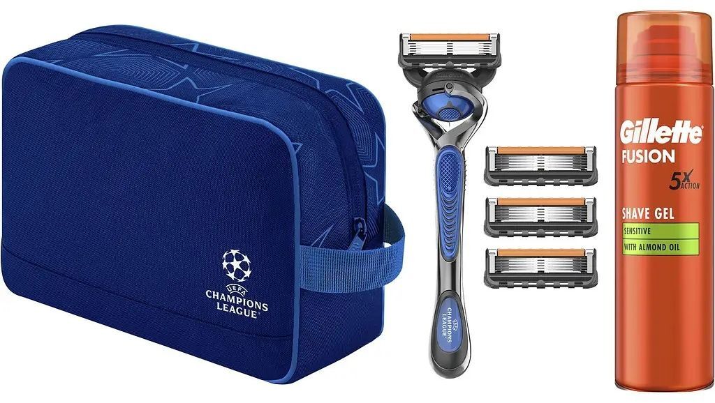 Набір Gillette Fusion 5 Proglide Бритва з 4 змінними касетами + Гель для гоління Для чутливої шкіри 200 млфото