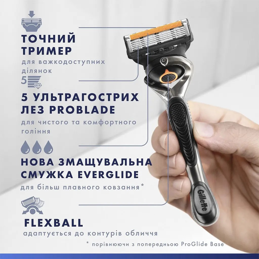 Набір Gillette Fusion 5 Proglide Бритва з 4 змінними касетами + Гель для гоління Для чутливої шкіри 200 млфото