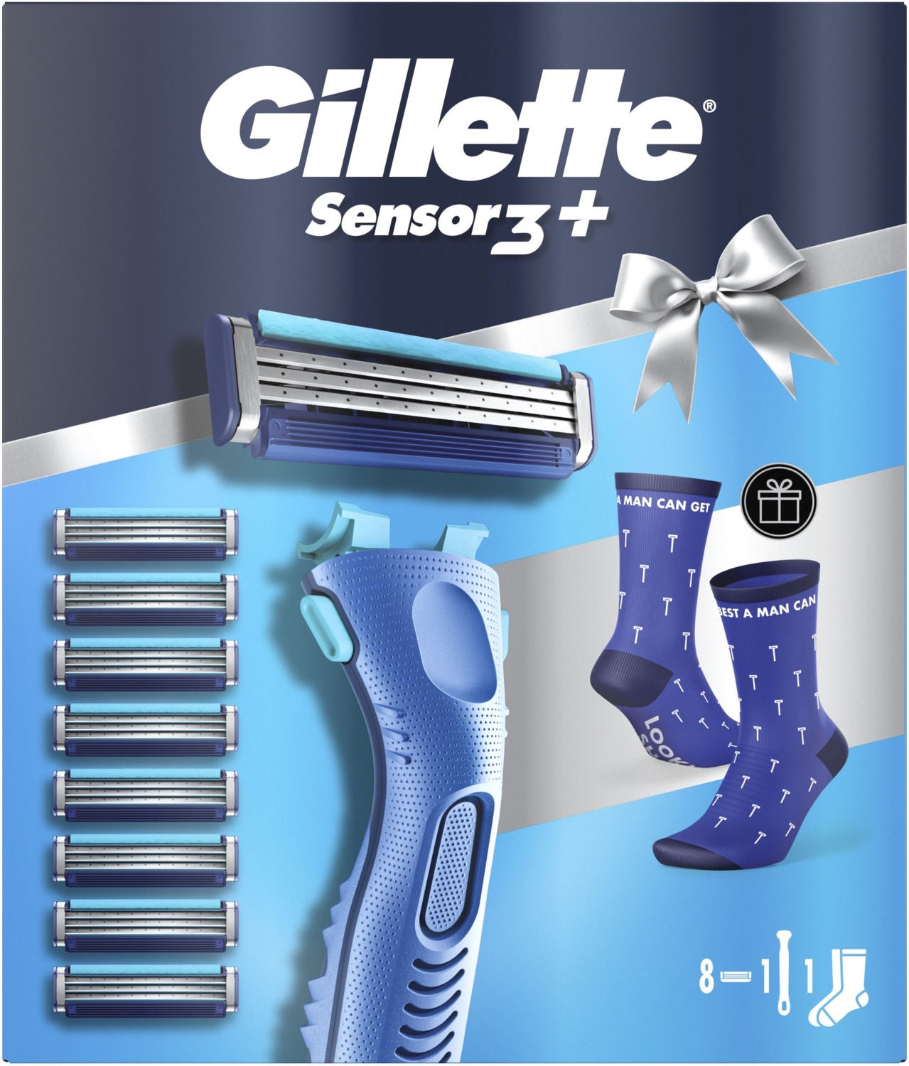 Набор Gillette Sensor 3 Plus Comfort Бритва с 8 сменными кассетами фото