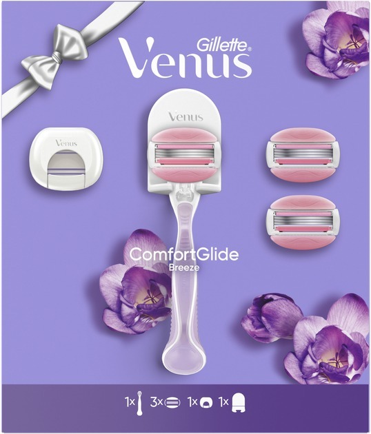 Набір Gillette Venus ComfortGlide Breeze Бритва з 3 змінними касетами + Гачок для бритвифото2