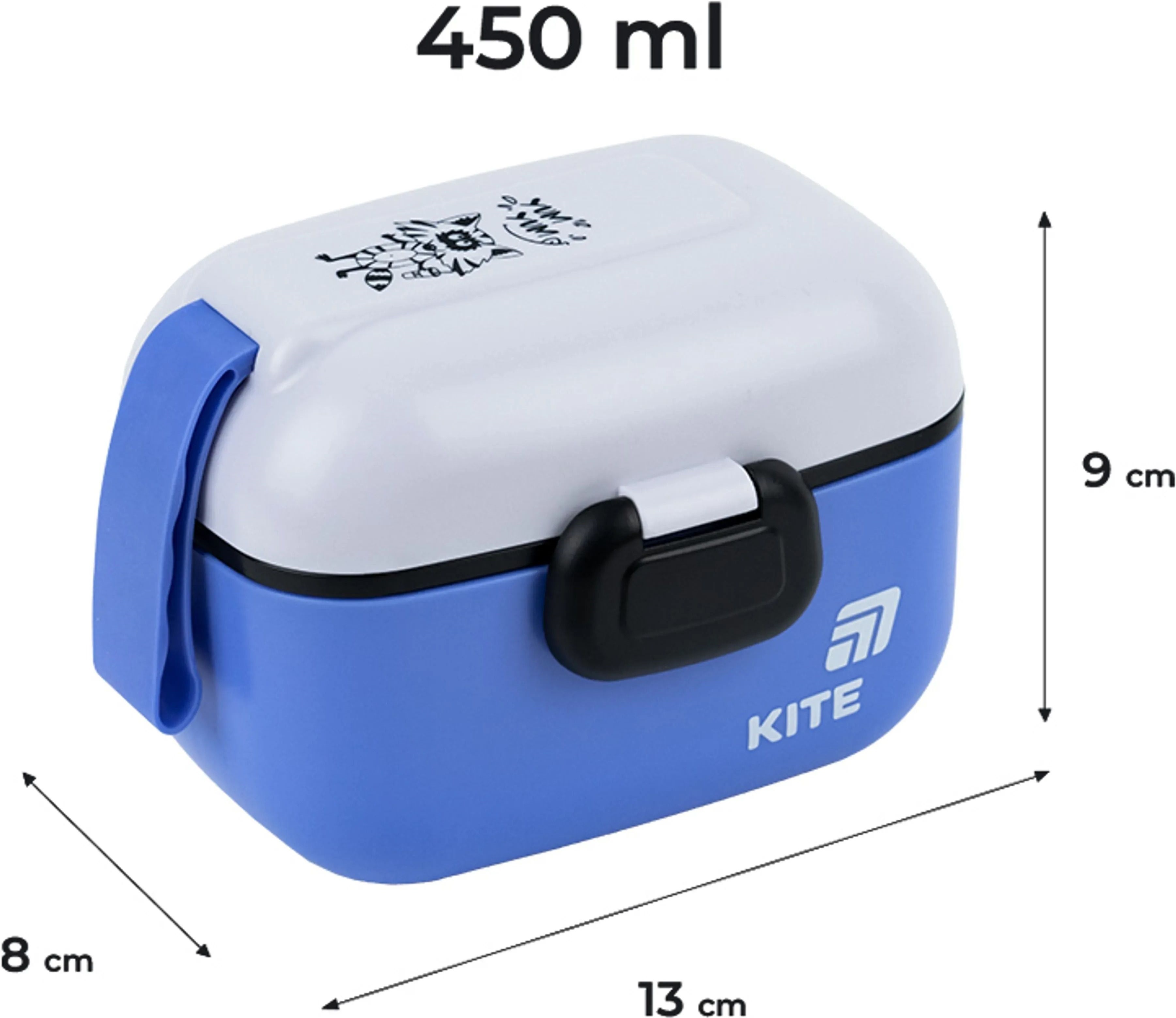 Ланчбокс Kite K25-1185-2, 450 мл, синій (K25-1185-2)фото2