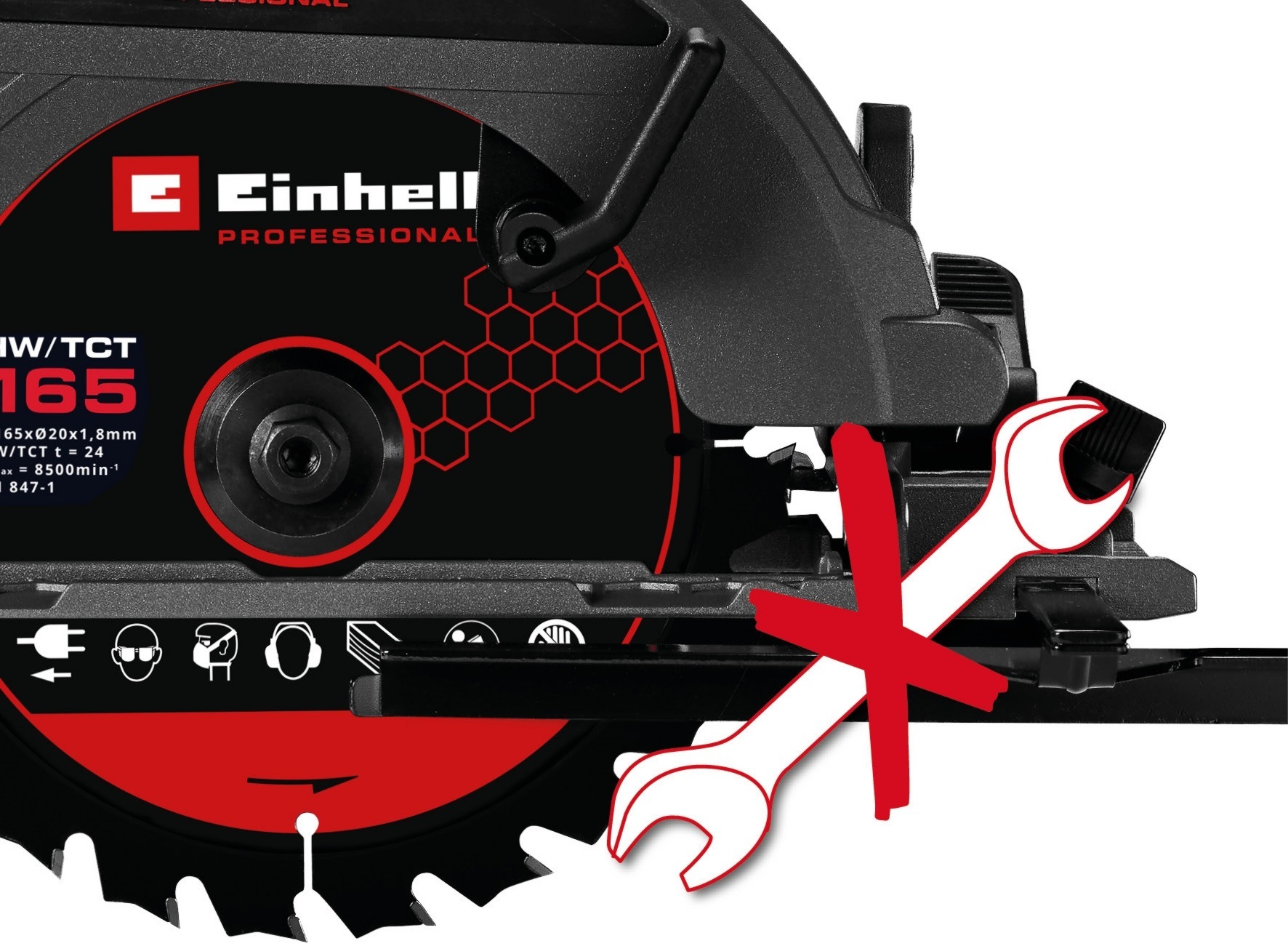 Пила дискова акумуляторна Einhell TP-CS 18/165 Li (без АКБ та ЗП), (4331225)фото