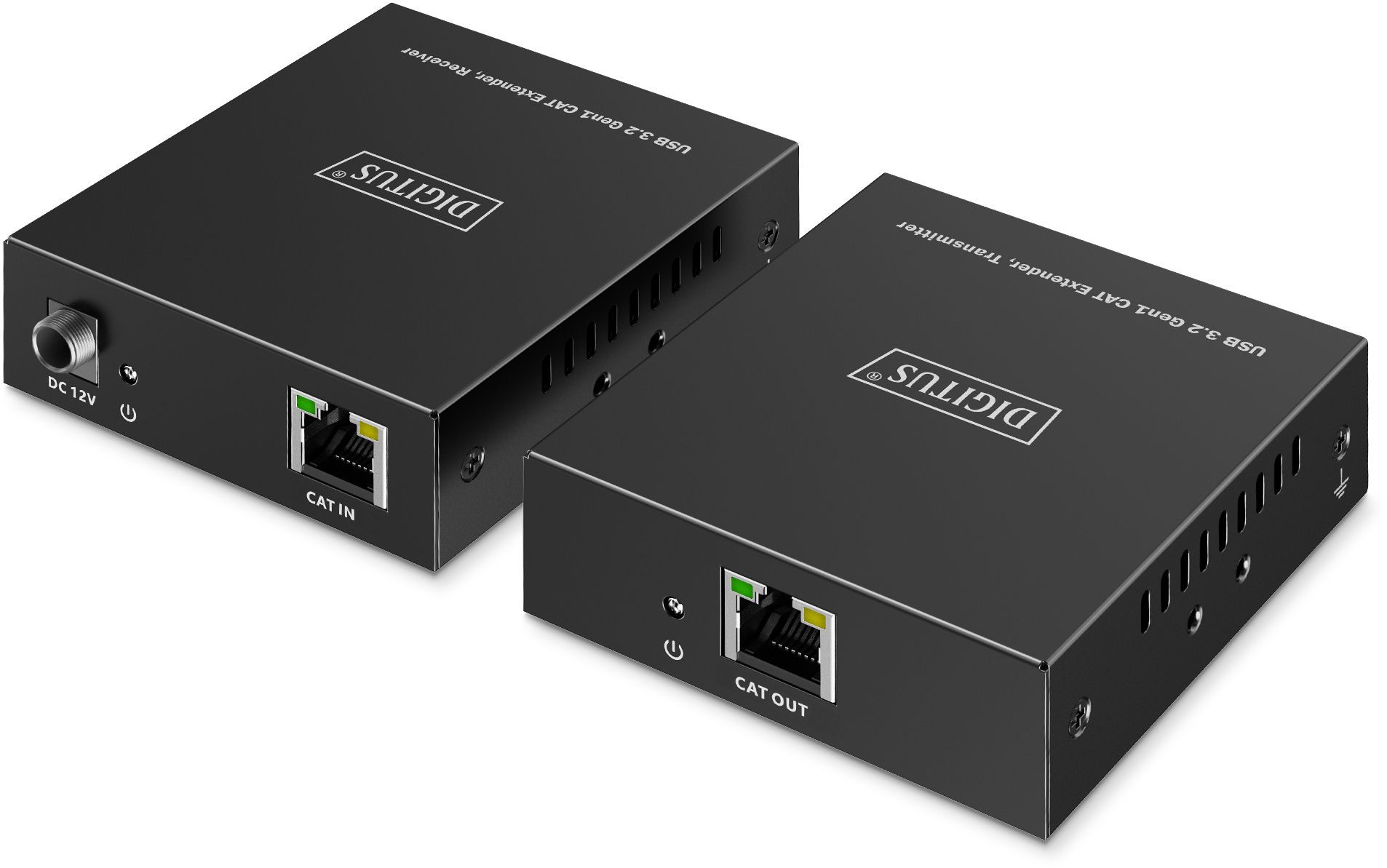 Удлинитель DIGITUS USB 3.2 Gen1, для использования с кабелем Cat6A, до 100 м, 3 х USB-A, 1 x USB-C, Black фото 
