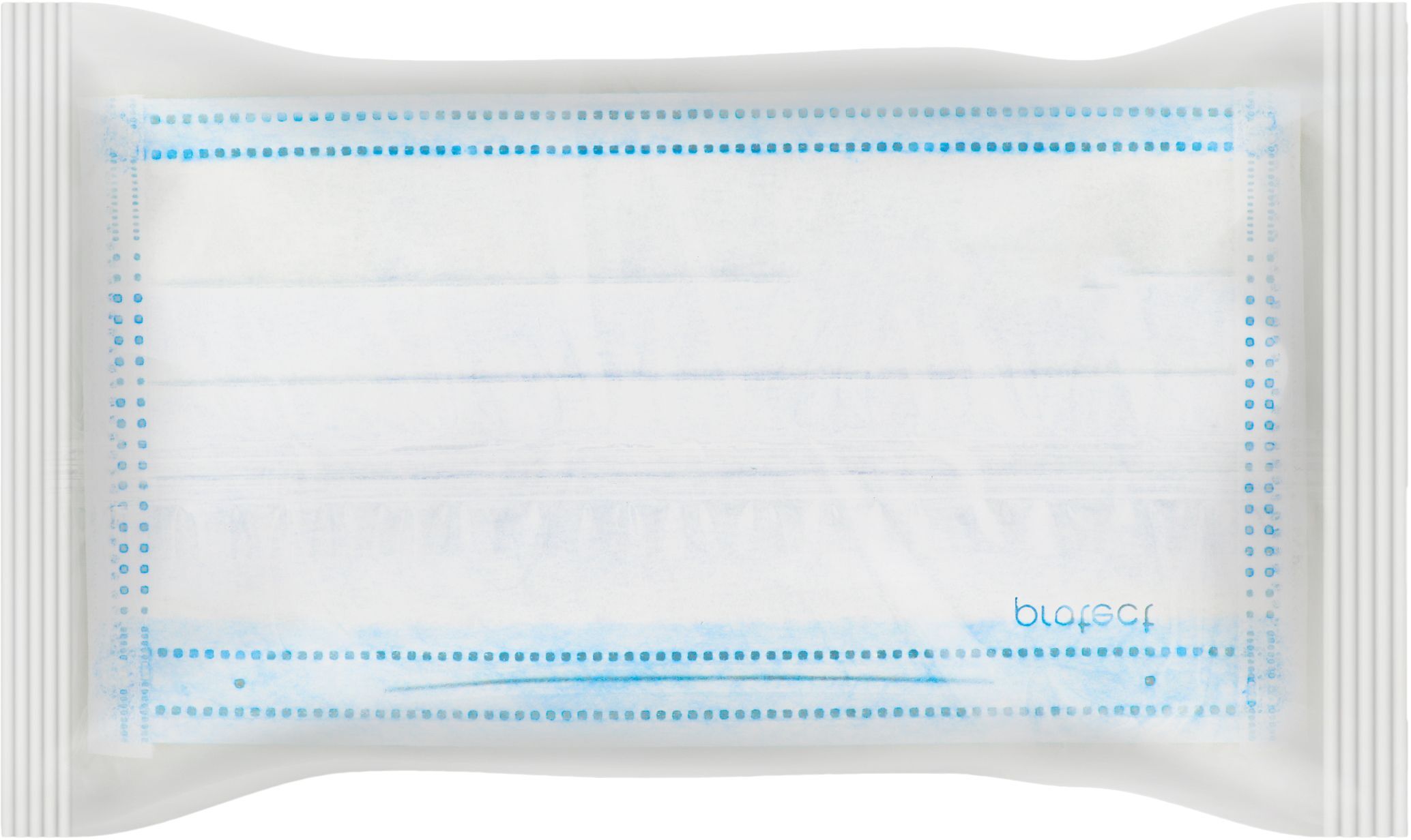 Маска медицинская Protect 3-слойная голубовато-белая 1шт фото 2