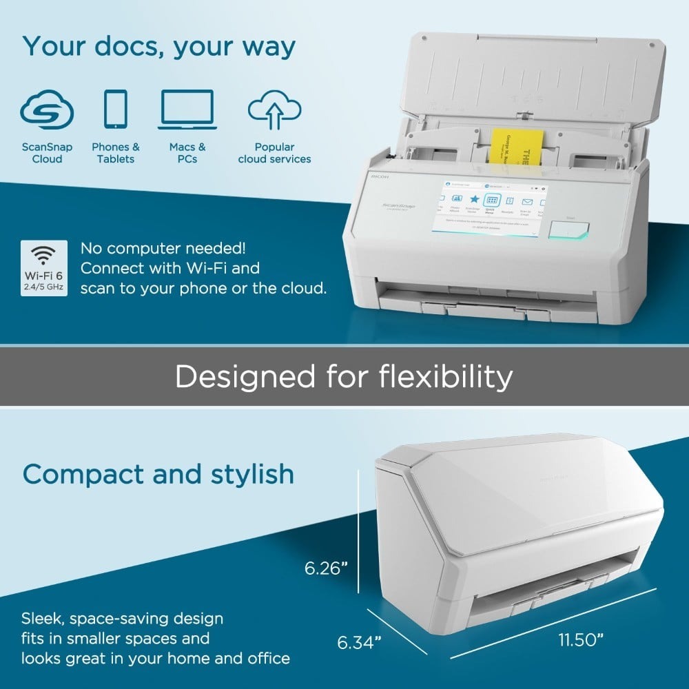 Документ-сканер Ricoh ScanSnap iX2500 White (PA03860-B101)фото8