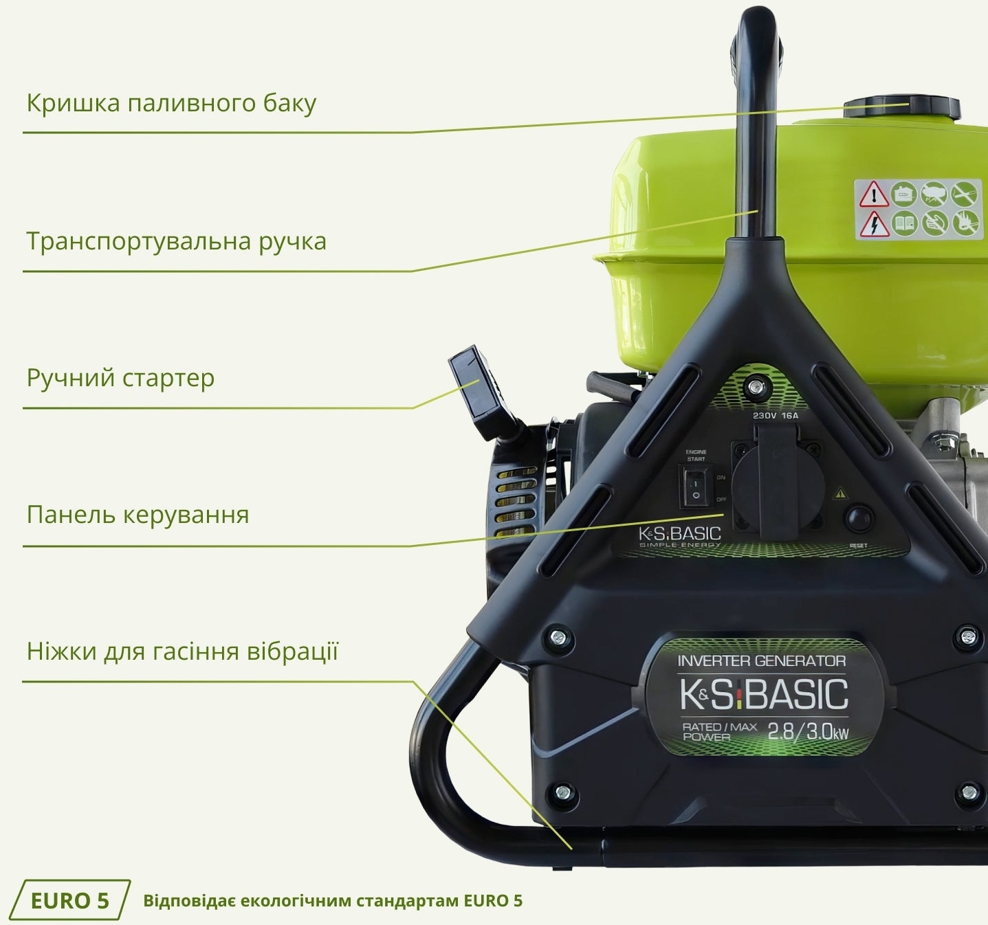 Генератор бензиновий інверторний Konner&amp;Sohnen KSB 31i 230В, 2.8-3.0кВт (KSB31I)фото