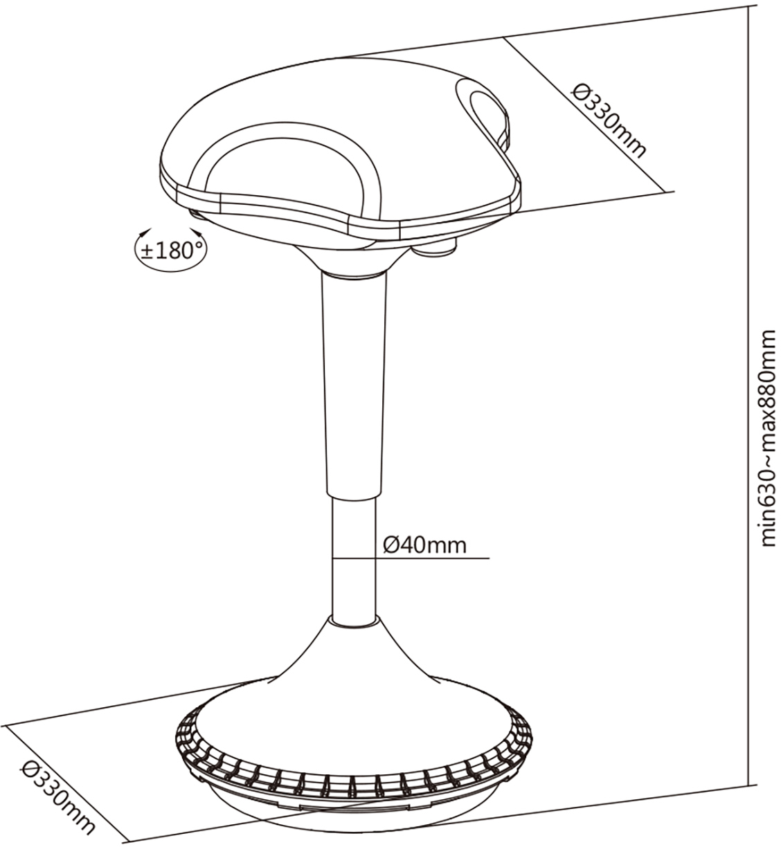 Стул DIGITUS Ergonomic Standing Chair фото 