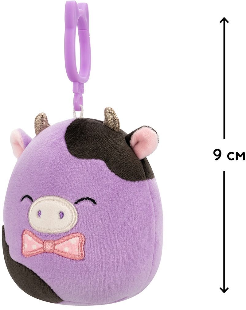 М'яка іграшка на кліпсі Squishmallows - Корівка Алексі (9 см), (SQCP00463)фото7