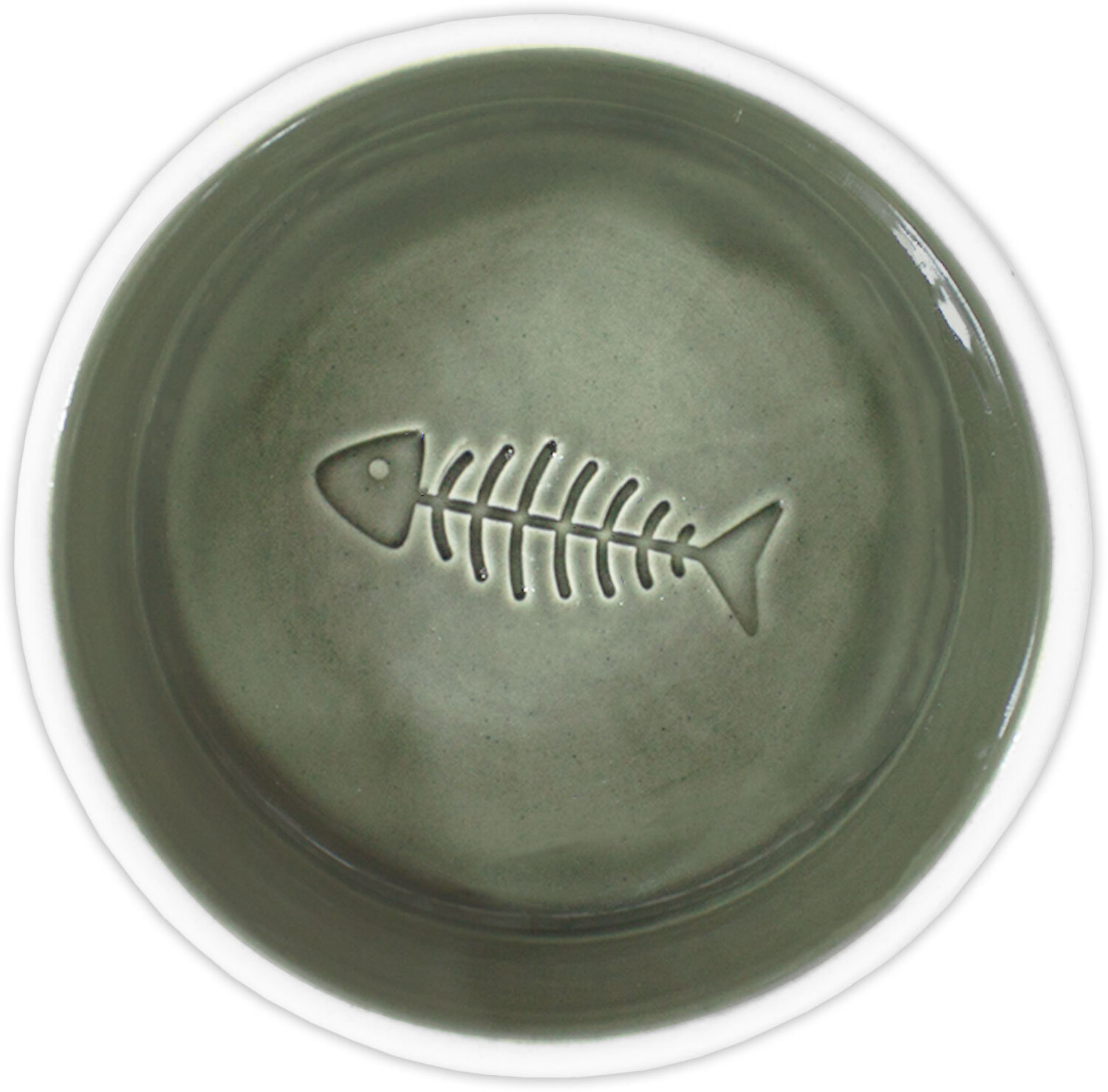 Миска для собак и котов Lucky Pet керамическая оливковая 250 мл фото