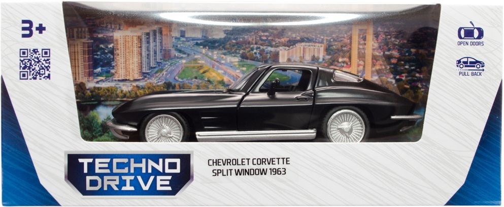 Автомодель - Chevrolet Corvette Split Window 1963, черный (250411U) фото 