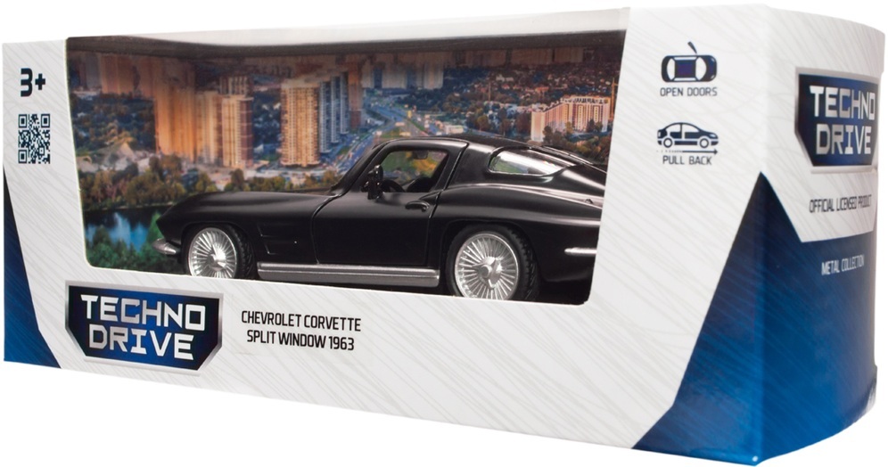 Автомодель - Chevrolet Corvette Split Window 1963, черный (250411U) фото 