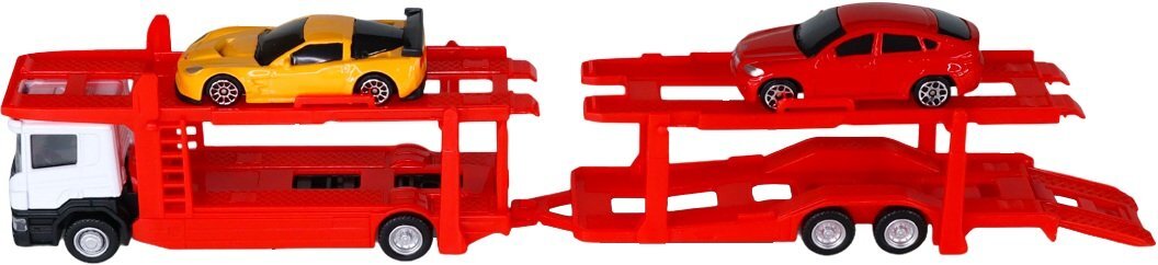 Игровой набор - Автоперевозчик Scania (автоперевозчик, 2 машины, аксессуары), (250415U) фото 