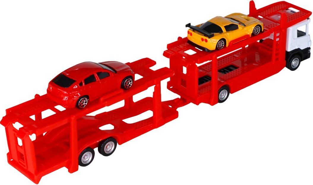 Игровой набор - Автоперевозчик Scania (автоперевозчик, 2 машины, аксессуары), (250415U) фото 