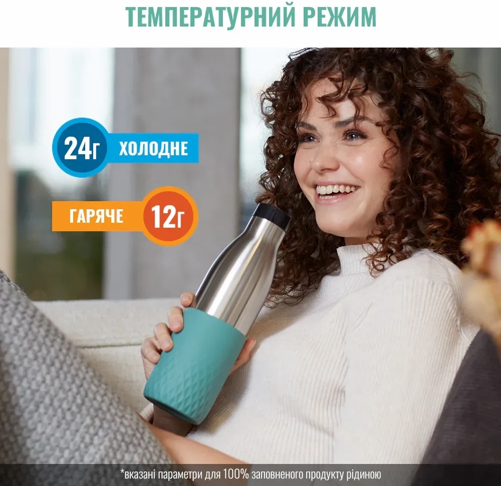 Термопляшка Tefal Bludrop soft touch, 700 мл, зелений (N3111210)фото5