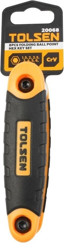 Ключи шестигранные Tolsen, набор 8шт, 1.5-8мм, CrV (20068) фото