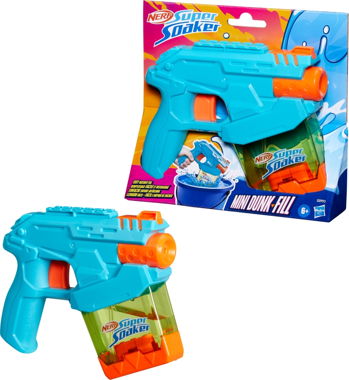 Бластер іграшковий водний Hasbro Nerf Super Soaker Mini Dunk-Fill (G0993)фото3