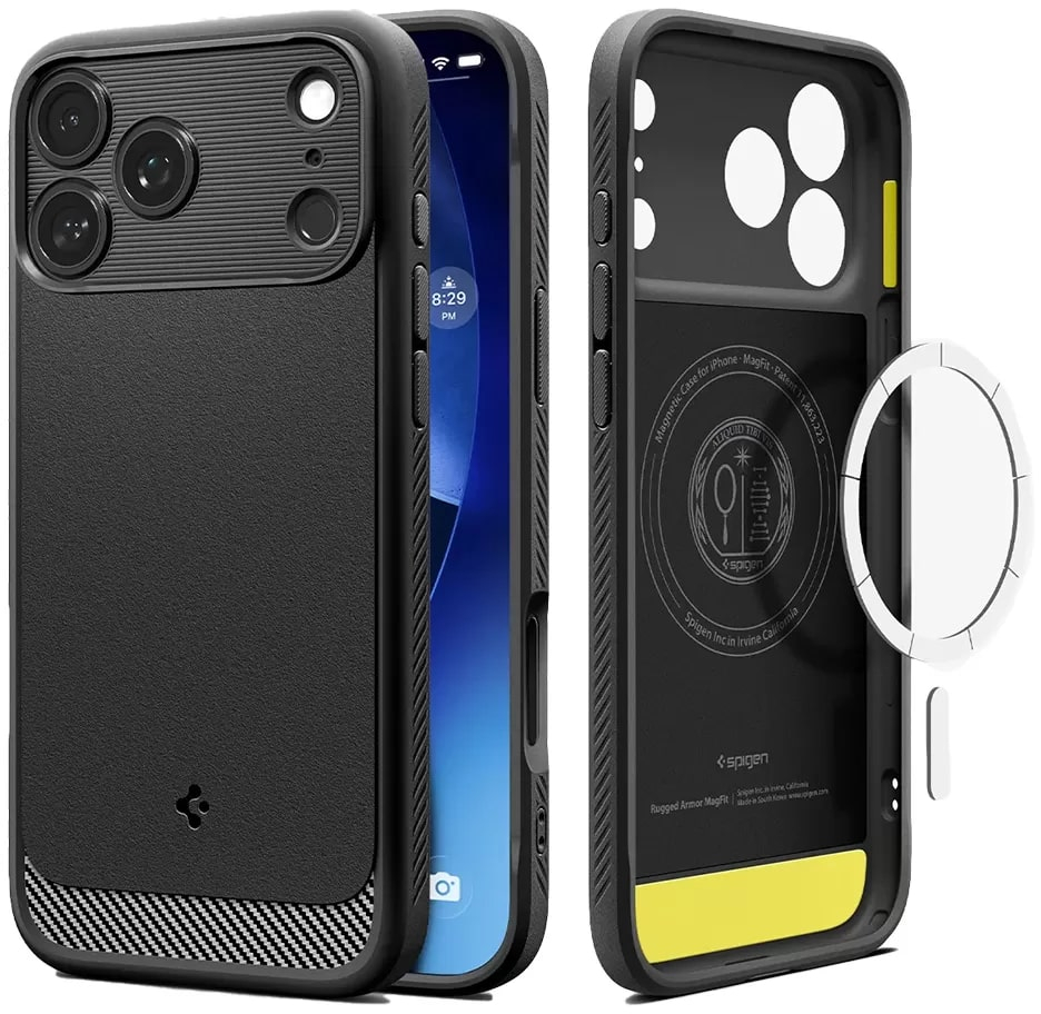 Чохол Spigen для Apple iPhone 17 Pro Rugged Armor MagFit Matte Black (ACS10329)фото6