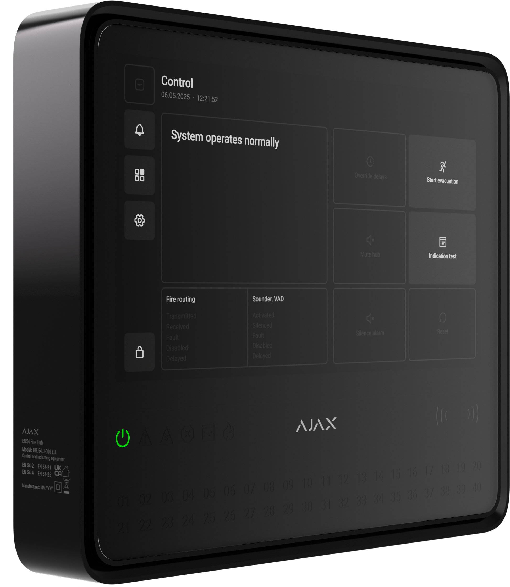 Інтелектуальний пожежний хаб Ajax EN54 Fire Hub black (000057093)фото