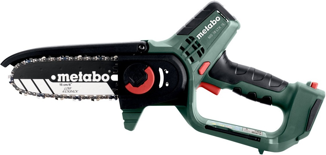 Пила цепная аккумуляторная Metabo MS 18 LTX 15 18В 1х2А·ч шина 15см (600856500) фото 2