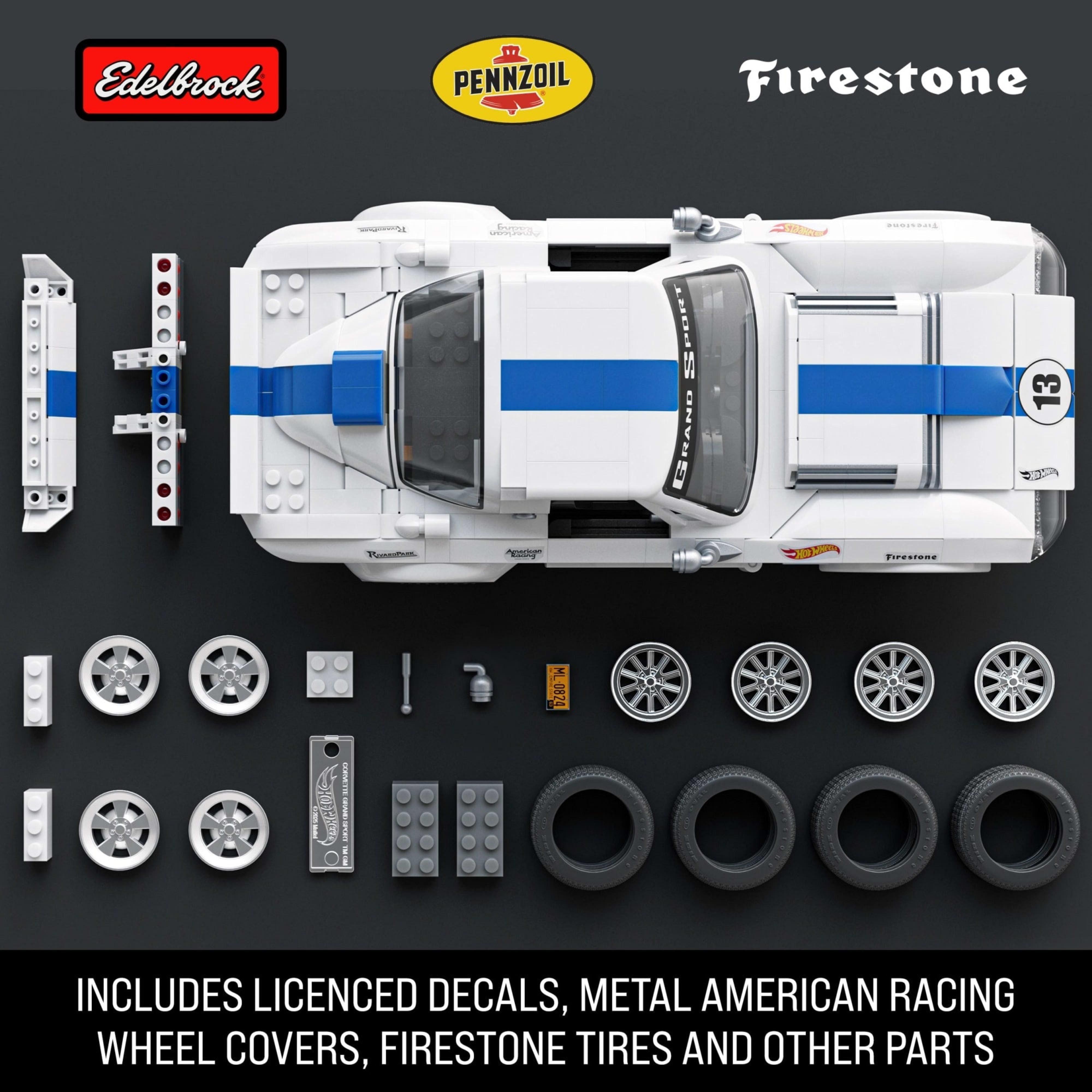 Коллекционная машинка-конструктор "Corvette Grand Sport" серии "Elite" Mattel Brick Shop (JGR31) фото 