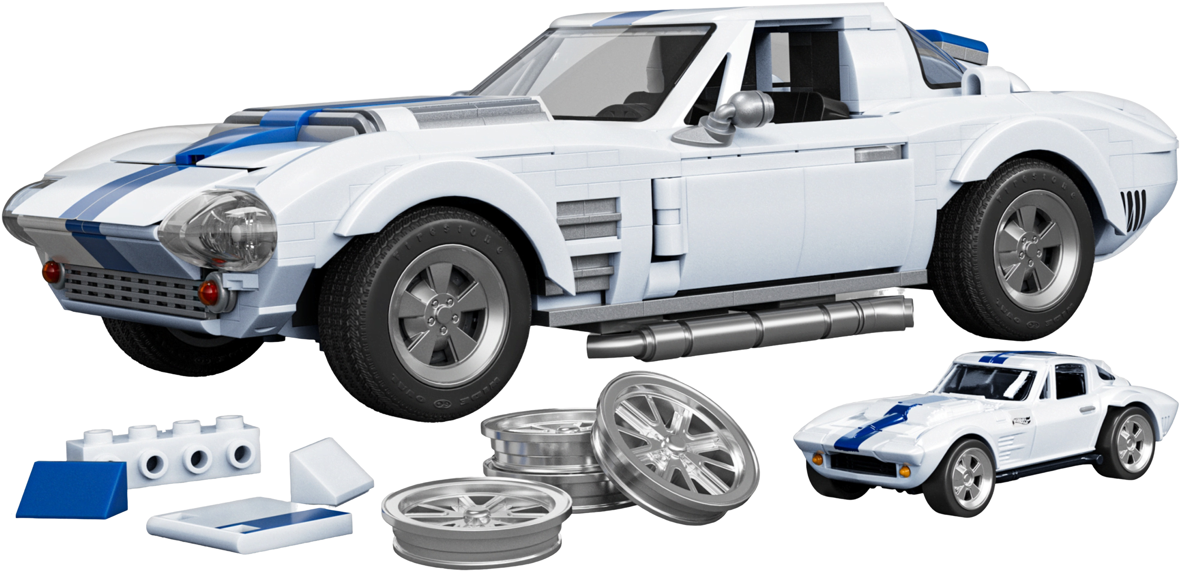 Коллекционная машинка-конструктор "Corvette Grand Sport" серии "Elite" Mattel Brick Shop (JGR31) фото 