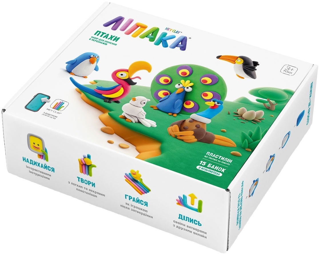 Меганабір пластиліну, що самостійно твердіє, Lipaka Птахи (15013-UA01)фото2