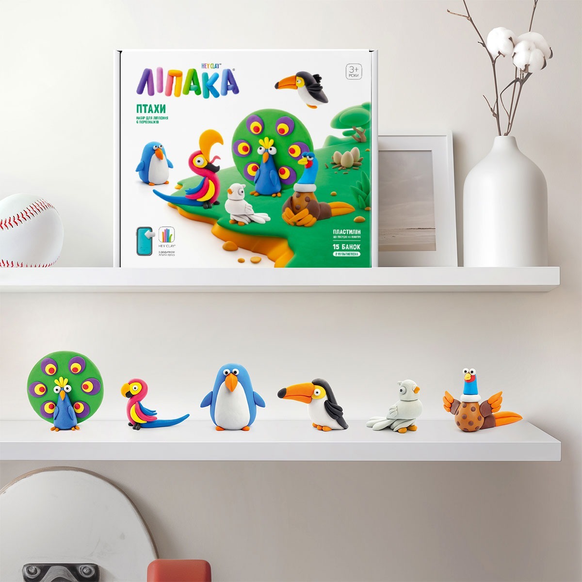 Меганабір пластиліну, що самостійно твердіє, Lipaka Птахи (15013-UA01)фото4