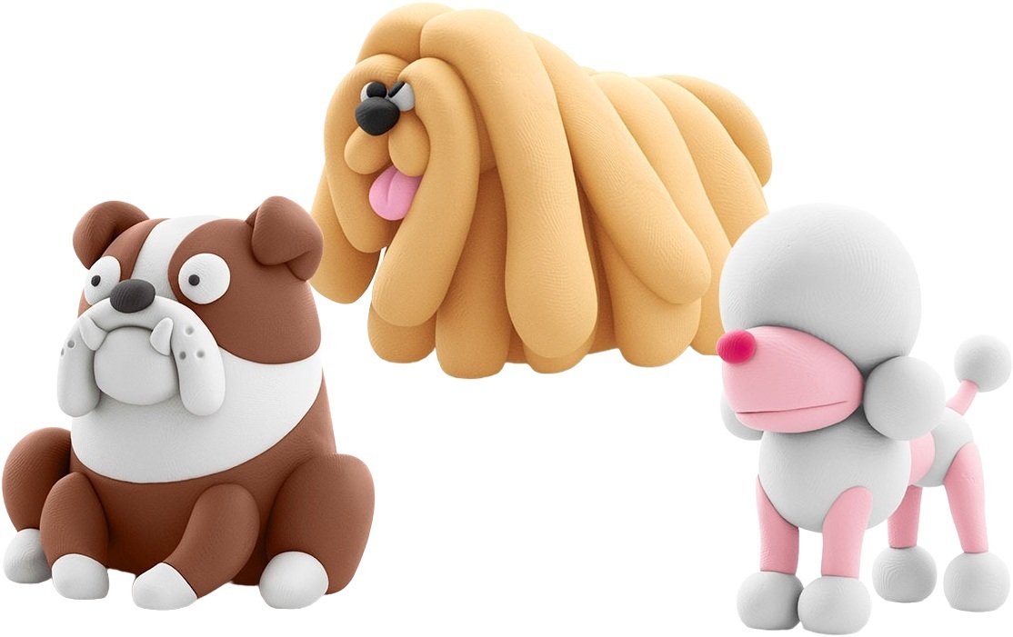 Набір пластиліну Lipaka Собаки-друзяки: Комондор Муді, Бульдог Гіпно, Пудель Поппі (60057-UA01)фото3