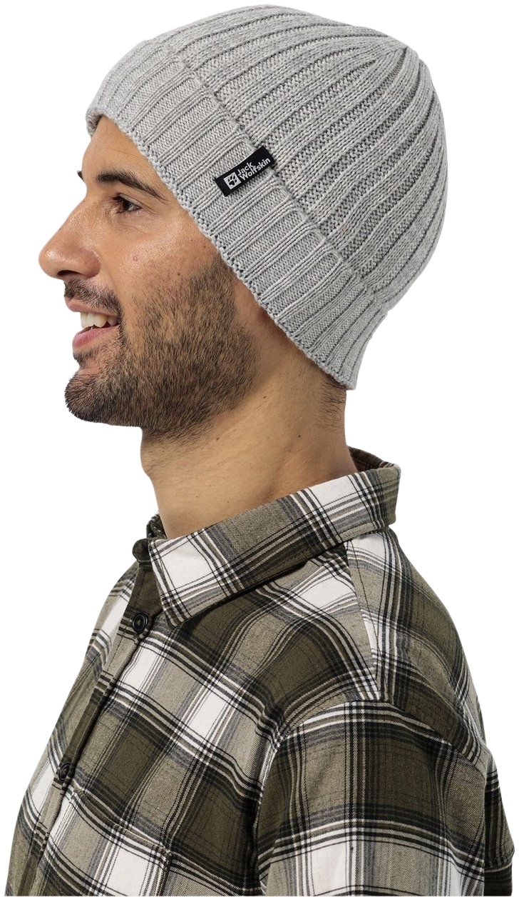 Шапка Jack Wolfskin Rib Knit Beanie 1907122-6110 сірий меланжфото