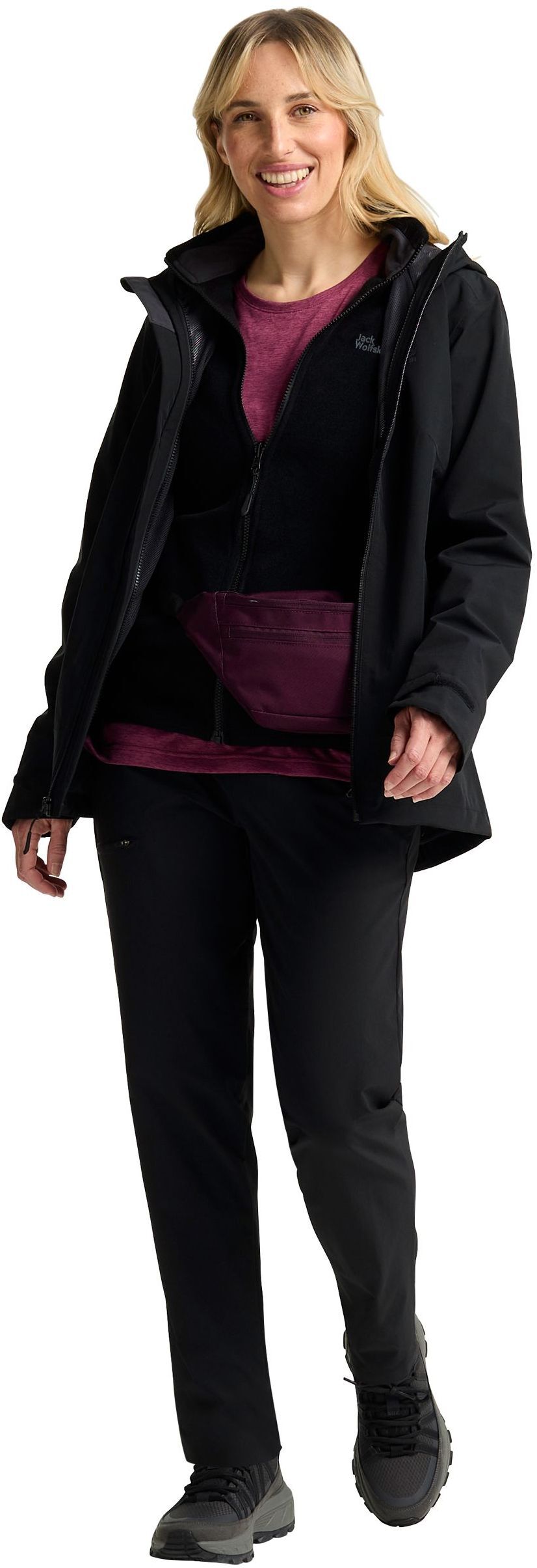 Куртка жіноча Jack Wolfskin Moonrise 3In1 Jkt W 1115621-6000 XS чорнийфото6