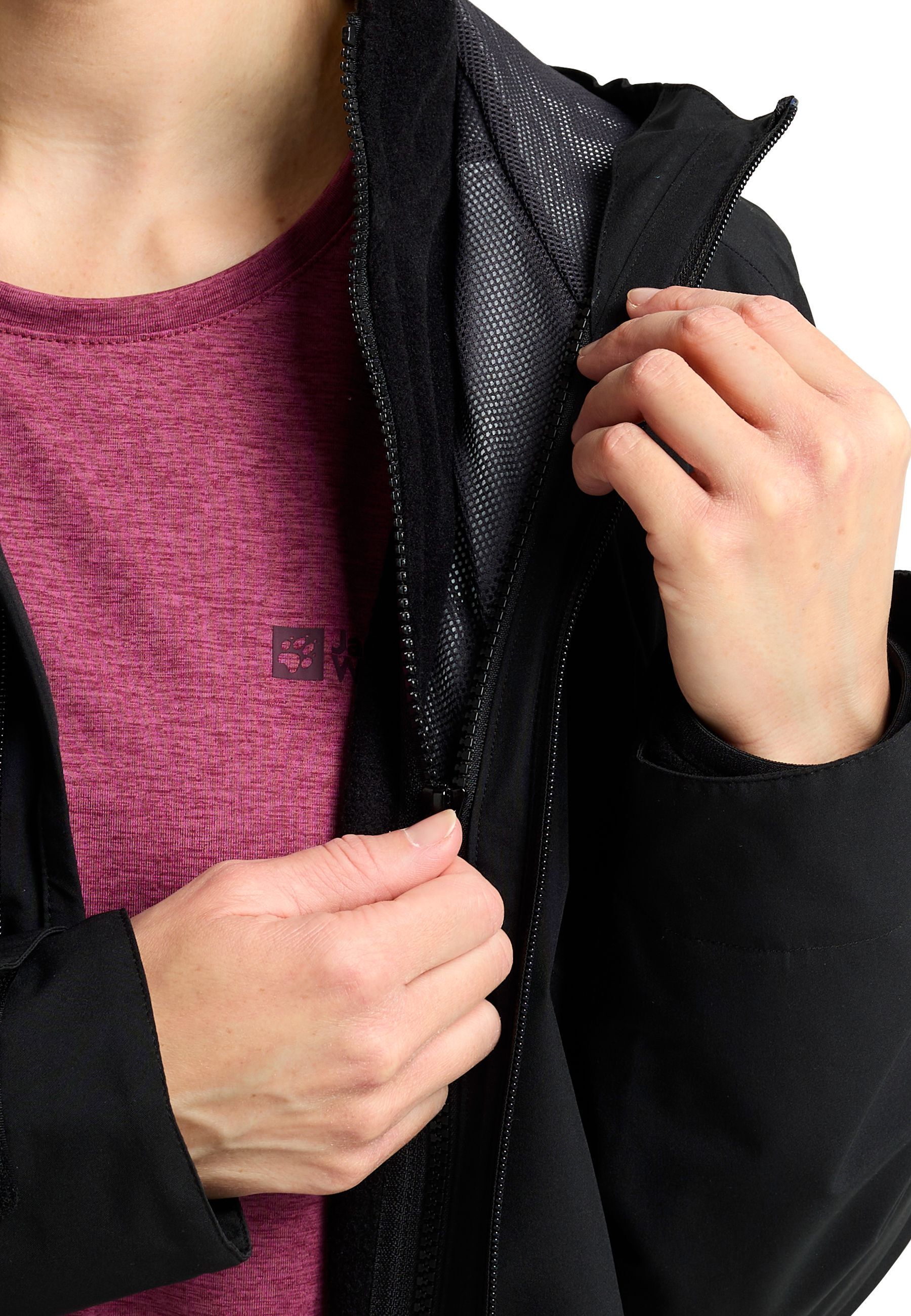 Куртка жіноча Jack Wolfskin Moonrise 3In1 Jkt W 1115621-6000 XS чорнийфото8