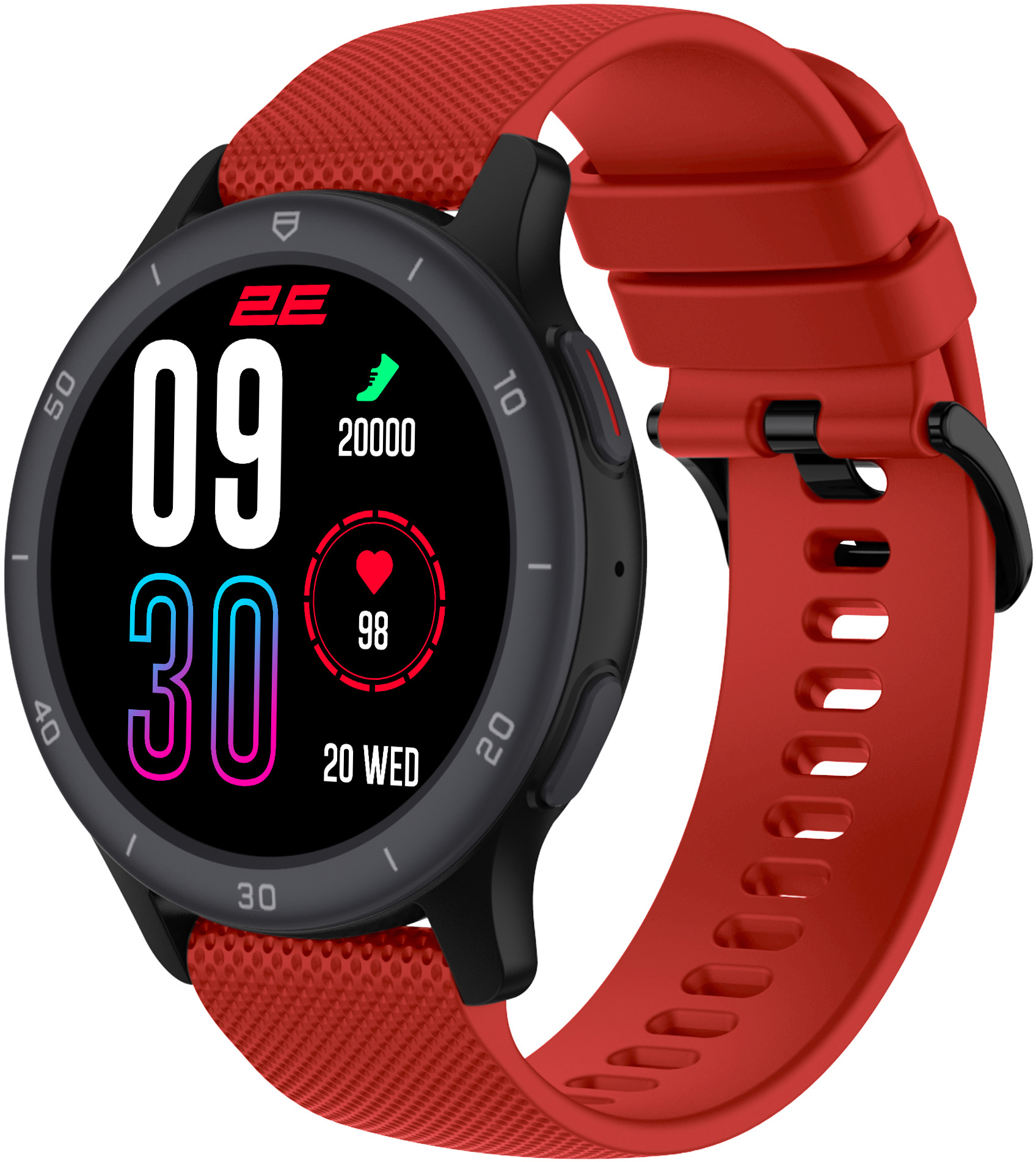 Смарт-часы 2E Motion GT2 47mm Black-Red + ремешок зеленый (2E-CWW21BKRD-WS) фото 2