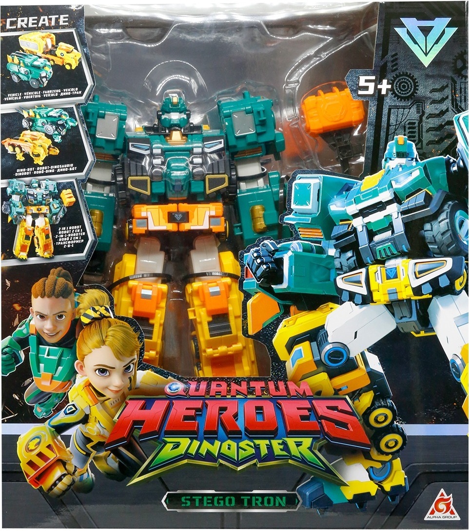 Игровой набор с роботом-трансформером Dinoster - Стего Трон (2 машины, динозавры) (EU580804) фото 