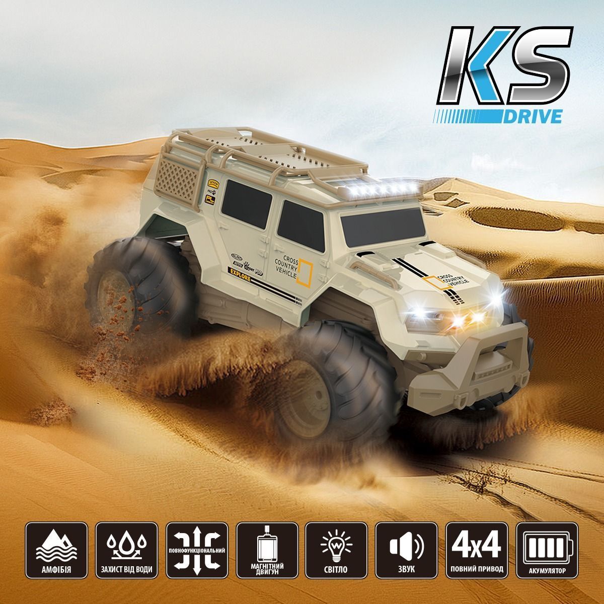 Автомобіль KS Drive на р/к – Amphibious 4WD (світло, звук) (SL-8018ARH)фото13
