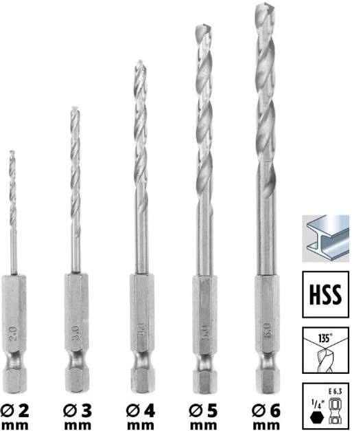 Набір свердел Einhell метал, дерево, бетон M-CASE 16 шт. (108953)фото7