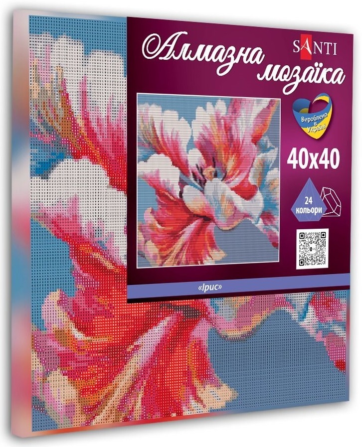 Алмазная мозаика Santi Ирис, 40*40см на подрамнике (954697) фото 2