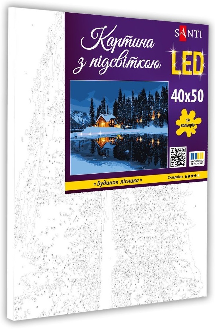 Картина по номерам Santi Дом лесника, 40*50см, LED подсветка (955062) фото 2