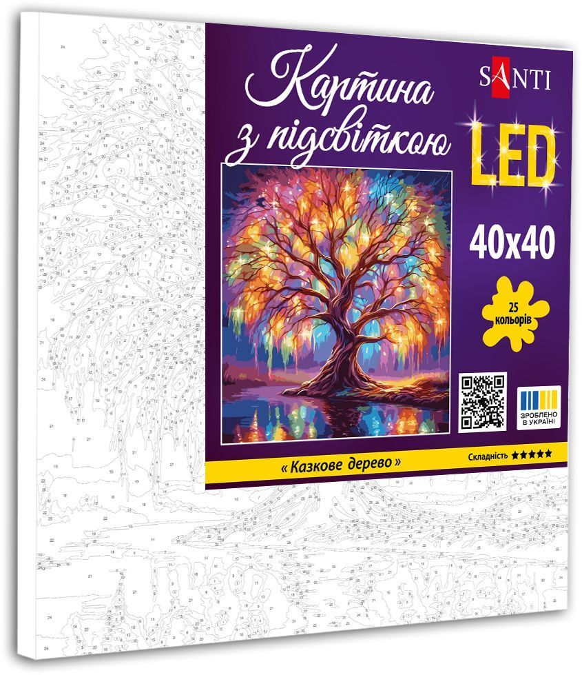 Картина за номерами Santi Казкове дерево, 40*40см, LED підсвітка (955071) фото2