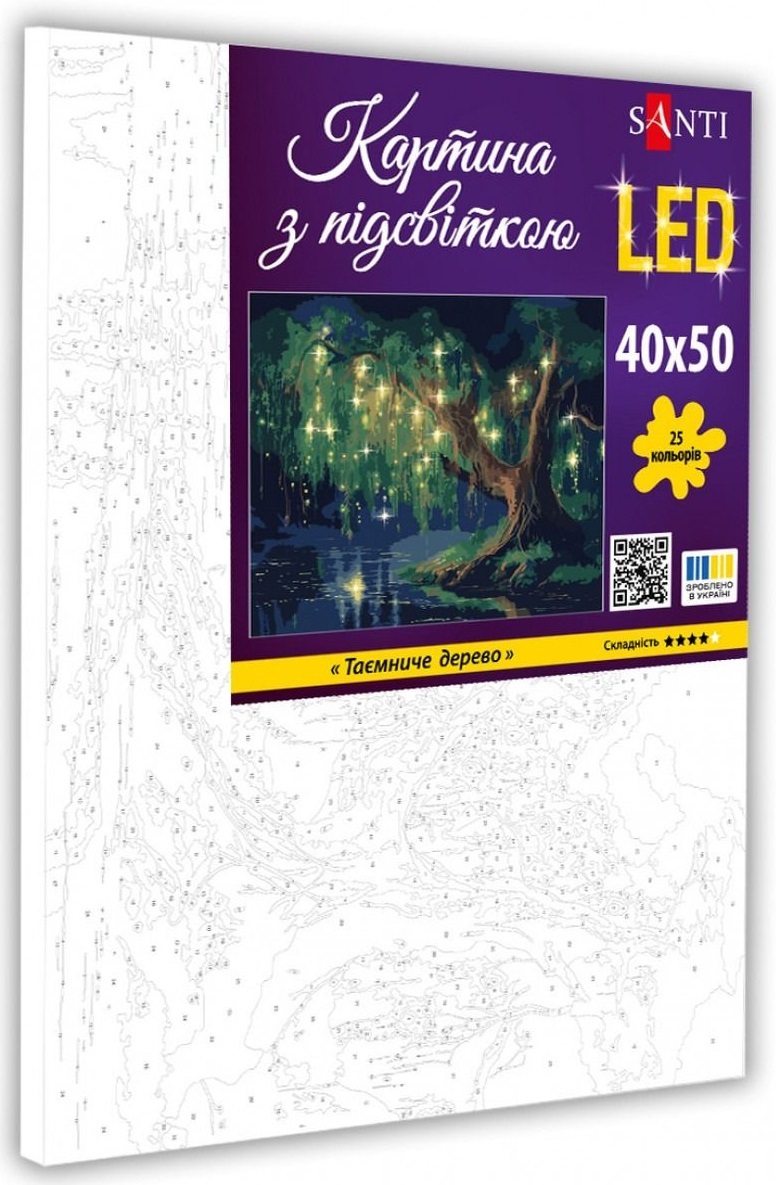Картина по номерам Santi Таинственное дерево, 40*50см, LED подсветка (955076) фото 2