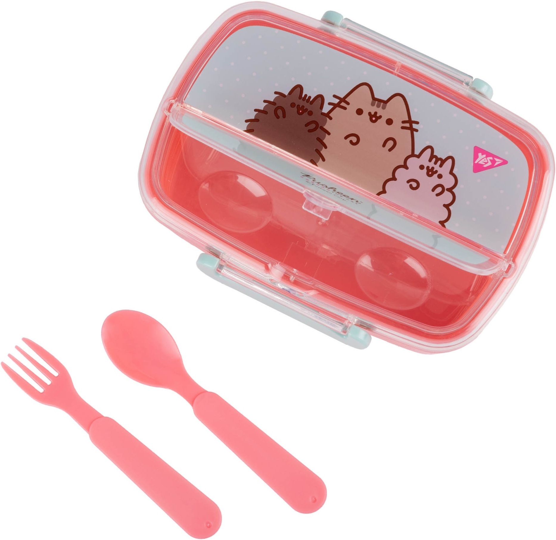 Ланч-бокс Yes Pusheen 750 мл, з приладдям, рожевий (708371)фото4
