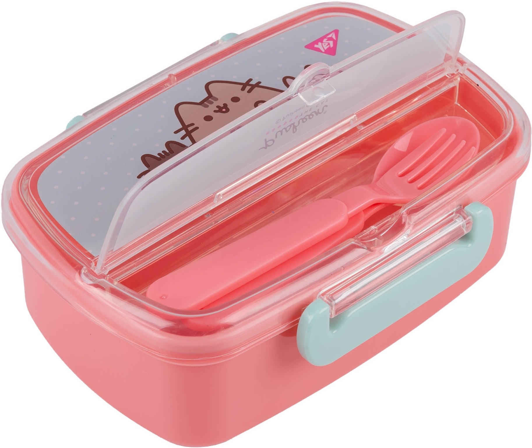 Ланч-бокс Yes Pusheen 750 мл, з приладдям, рожевий (708371)фото2