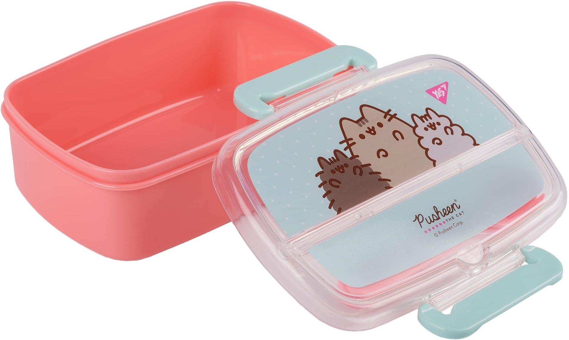 Ланч-бокс Yes Pusheen 750 мл, з приладдям, рожевий (708371)фото3