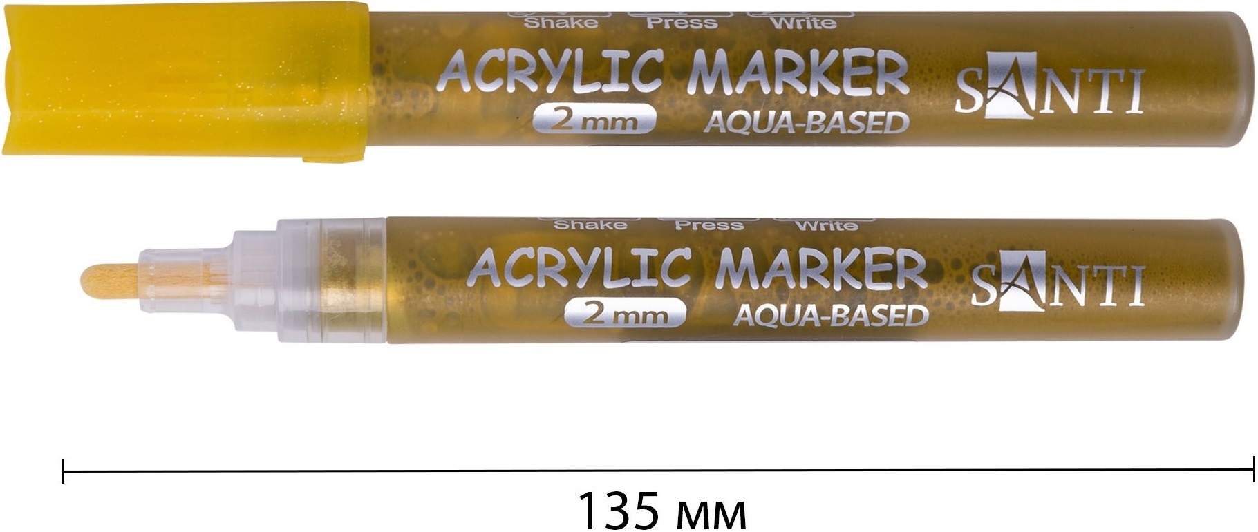 Набір маркерів акрилових Santi Glitter, 5 шт/уп (391029)фото2