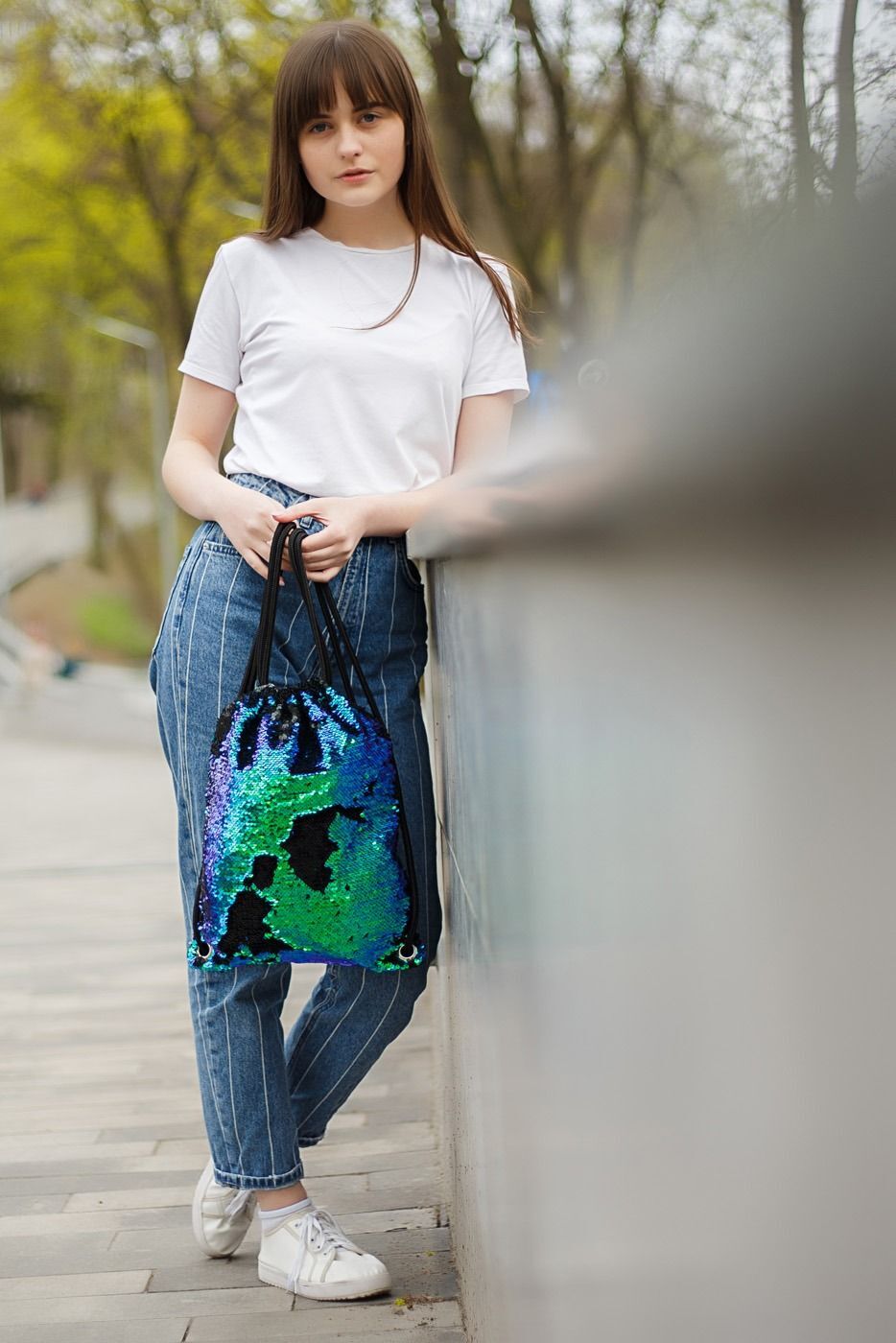 Сумка-мішок Yes Green Sequins (557661)фото